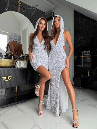 Silver sequin dress with hood – Voices in My Head