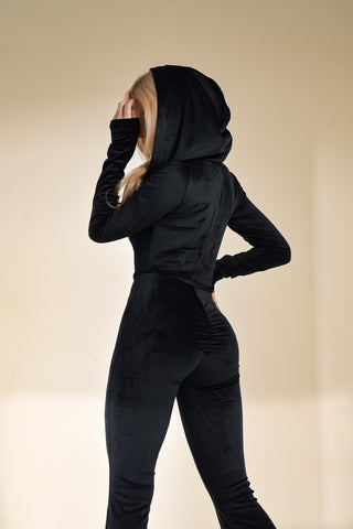 BLACK PLUSHIE JUMPSUIT