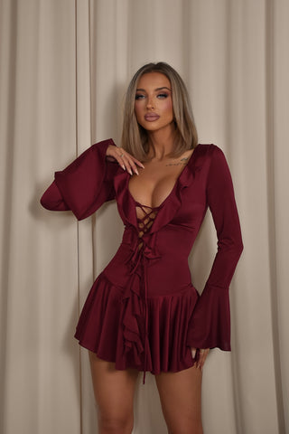 OLAYA BURGUNDY DRESS
