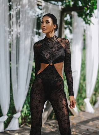 ISOLA JUMPSUIT BLACK LACE