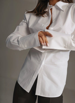 Corset shirt with tie MADISON SHIRT white