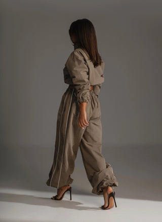 ONYX SET sweatshirt and wide trousers brown