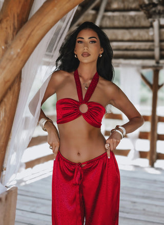 Top and Pants Set MIREYA SET burgundy