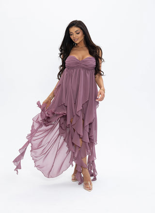 PEARL DRESS MAXI powder pink