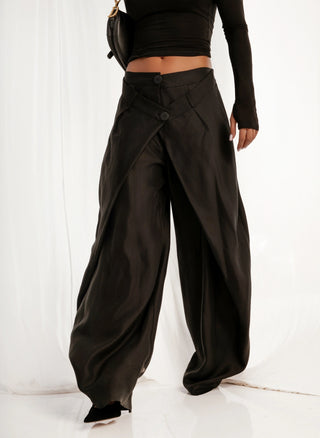 Wide black CITY ATTITUDE PANTS